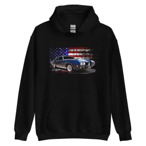 1970 GTO Hoodie Sweatshirt With American Flag