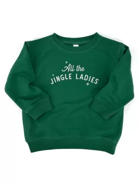 All The Jingle Ladies Kids Sweatshirt, Silver & Green