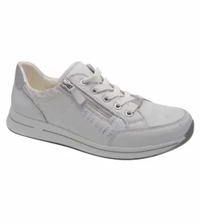 Ara Womens White Leather Scrip Detail Wide Fit Shoe Osaka 2.0 - 1224801