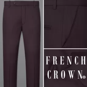 Aubergine Maroon Textured Pant