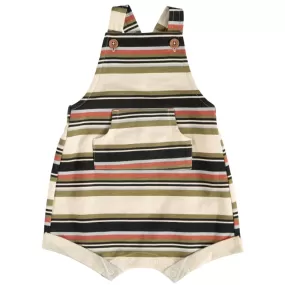 Baby Berry Printed French Terry Shortall - Stripes