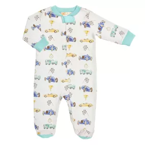 Baby Club Chic Auto Race Zipped Footie