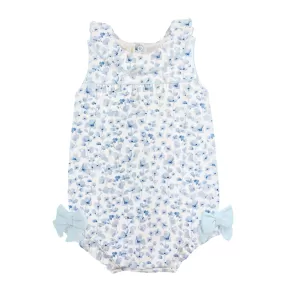 Baby Club Chic - Blue Begonias Ruffle Bubble