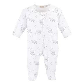 Baby Club Chic - Blue Bubbly Elephant Zip Footie