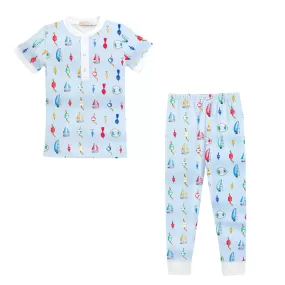 Baby Club Chic Let's Go Fishing Blue Kid Set