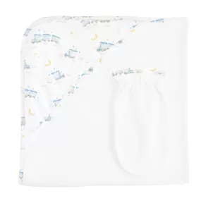 Baby Club Chic Little Train Hooded Towel with Mitt