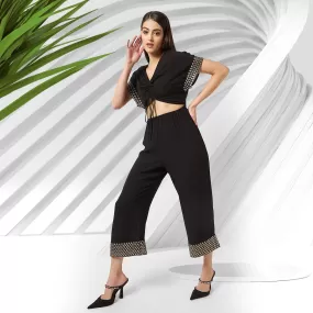 Black Solid Stylish Front Jumpsuit