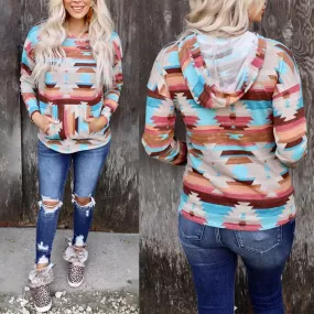 Bohemian Chic Southwestern Inspired Tribal Hoodie