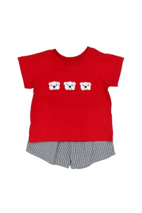 Boys Dawg French Knot Short Set