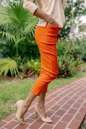 Capri Pants Solid Orange