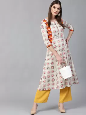 Chic Print Side Pocket Kurta