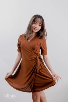 Choco Brown Sexy Wrap Dress