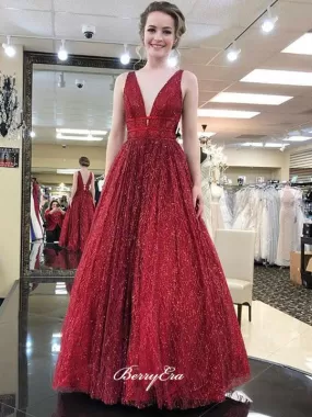 Color A-line Long Prom Dresses 2019, Elegant Evening Gowns