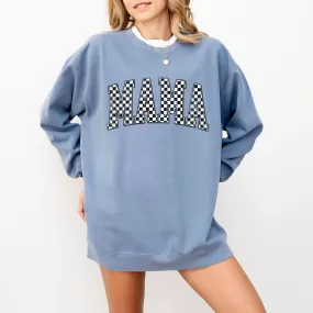 Comfort Colors Checkered Retro Mama Sweatshirt