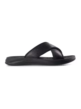 Cross Strap Sandal - Black Python