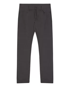 Dark Grey Stretch Cotton Twill Five Pocket Pant