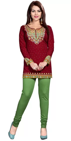 Elegant Maroon Short Kurta for Women – Stylish Indian Kurti