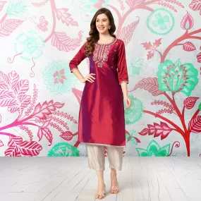 Embroidered Neck Festive Wear Kurta