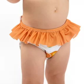 Girls Meia Pata Orange Print Swim Knickers