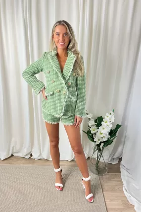 Green Tweed Two-Piece Set