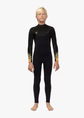 High Seas Boys Fire 4-3 Full Chest Zip Wetsuit