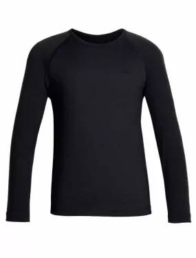 icebreaker Merino Kids' Unisex Base Layer 200 Oasis Long Sleeve Crewe Black Gritstone Heather (IB 103863)