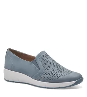 Jana Womens Blue Slip On Vegan Wide Fit Shoe - 8-24665-42