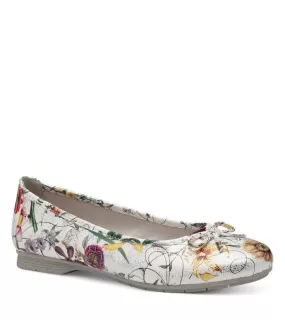 Jana Womens Vegan Wide Fit Slip In Flower Pattern Shoe - 8-22164-41