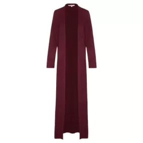 Maroon Japanese Cotton Maxi Cardigan