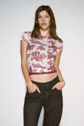 MINI TEE - MAROON TOILE