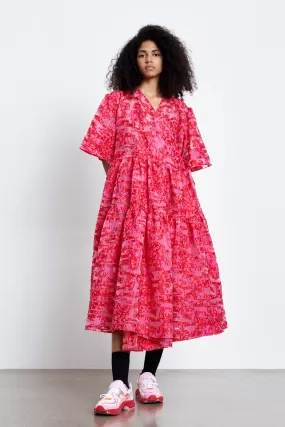 PATRICIA | DRESS YARROW FIL-COUPÉ MAGENTA / RED