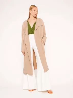 Sand Stretch Crepe Oversized Coat