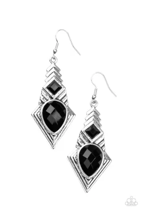 Stylishly Sonoran - Black Paparazzi Earrings