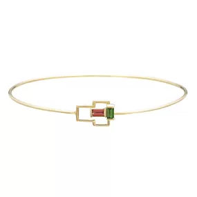 TU Y YO GARNET   GREEN TOURMALINE BANGLE